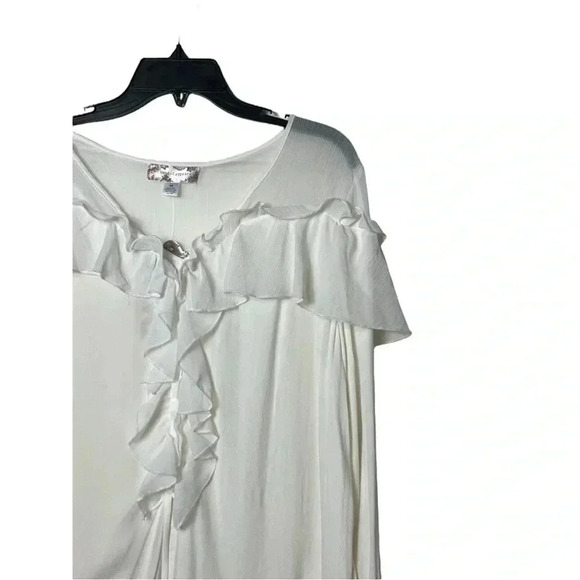 1760. BAND OF GYPSIES LOBG SLEEVE‎ RUFFLED BLOUSE SIZE XSMALL WHITE IN COLOR - Picture 3 of 11